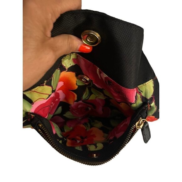 JPK Paris 75 Black Nylon with Leather Strap Gold Hardware Multi-Pocket Boho Bag - Picture 11 of 15